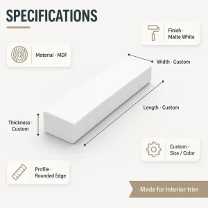 Paulownia Wood Molding Square White Painted Trim Kiri Wood Moulding Strips for Wall Door Window Furniture Decoration