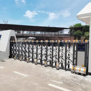 Portable Double-Slide Automatic Security Electric Stainless Steel Trackless Aluminum Folding Gate for Outdoor Hotel Use