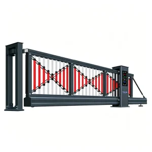 Powder-Coated 6ft Tall Aluminum Slat Fence Panels with Electric Sliding Gate for House