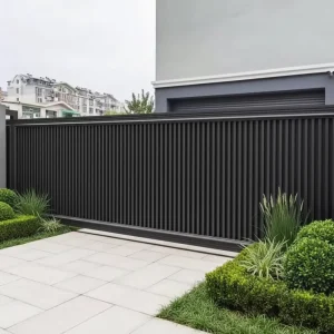 Powder-Coated Aluminum Alloy Electric Sliding Courtyard Gate with Roller