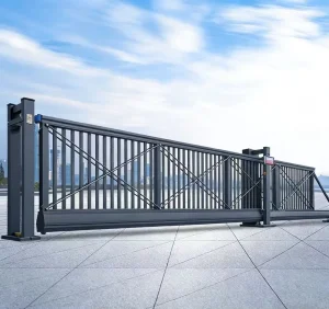 Powder Coated Cantilever Sliding Metal Security Gate for Parking Garages and Industrial Areas
