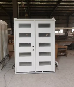 Pre-Hung Fiberglass Front Entry Door with Sidelights, Frosted Glass, Composite Unit