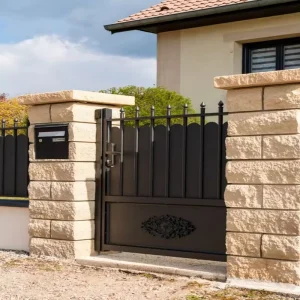 Precise Shapes Modern Wrought Iron Door Designs Single Swing Safety Iron Gate For Yard