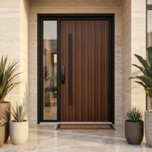 Precision Carved Panel All-Aluminum Anti-Theft Fireproof Minimalist Entry Door with Custom Color for Villas
