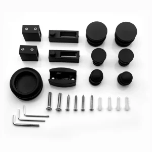 Price Matte Black Stainless Steel 304 Bathroom Glass Hardware Sliding Door Frameless Accessories