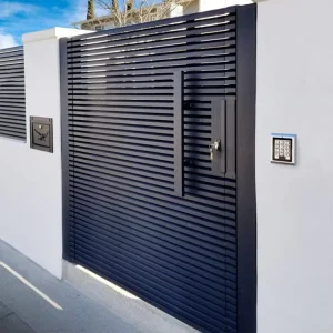 Private Backyard Aluminum Alloy Main Gate 6 Feet Grey Powder Coated Modern Industrial Eco friendly Weather Resistant Easily