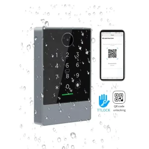 QR Code Access Control Reader with App, Keypad and Biometric Keyless Electronic Smart Lock for Wood and Aluminum Doors