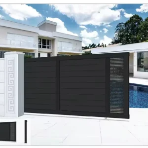 Qood Quality Gate Welding Roller House Aluminum Courtyard Villa Main Gate Customized Sliding Gate