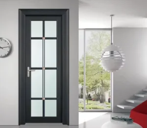 RG50 Casement Door with Soundproof Double Tempered Glass Aluminum Frame Slim for Home