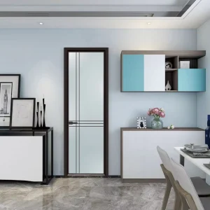 RG65 Glass Door, Frameless Aluminum French Style Exterior Window Swing Door, Double Leaf
