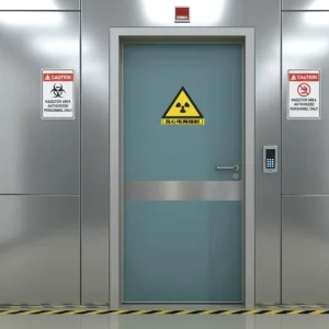 Radiation-Proof Medical Door Aluminum Alloy Steel Construction for Hospital CT Rooms