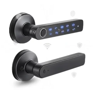 Rainproof Smart Wood Door Lock Fingerprint Card Key Unlock WiFi App Control Cloud Aluminum Alloy CS9
