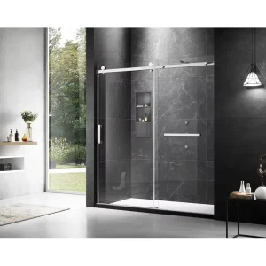 Ready to Ship Glass Sliding Door System Tempered Glass Shower Room Stainless Steel Hardware Sliding Door Hanging Wheel System