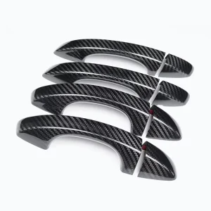 Real Carbon Fiber Door Exterior Handle Trim Car Accessories for Leon