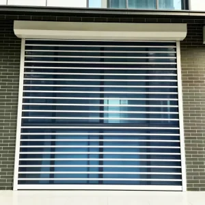 Reinforced Aluminum-Frame Transparent PVC Roll-Up Door Anti-Theft Customizable Size and Color for Outdoor Use