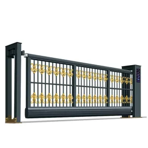Remote Control Aluminum Alloy Suspended Electric Sliding Security Gate with Built-in Sensor