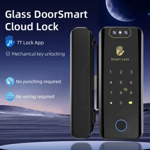 Remote Control Digital Smart Lock with Fingerprint, Password, IC Card, Biometric Access, Glass Door Lock