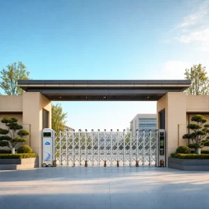 Remote Control Stainless Steel Electric Retractable Folding Security Gate for Composite Driveway Entrance