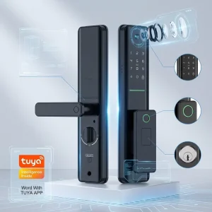 Remote WiFi Smart Electronic Mortise Door Lock with Camera, Model EY-312, NFC and Code Access for Wood Doors