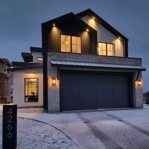 Residential Automated Bi-Fold Stainless Steel Vertical Tilt-Up Canopy Sectional Garage Door