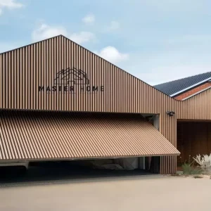 Residential Automated Bi-Fold Vertical Tilt-Up Aluminum Garage Door with Stainless Steel Finish