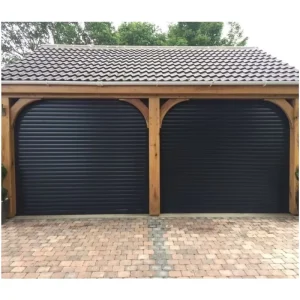 Residential Black Aluminum Double Sectional Automatic Rolling Garage Door