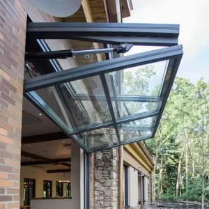 Residential Horizontal Glass Sectional Tilt-Up Garage Door with Transparent Frame
