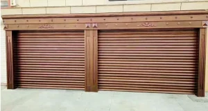 Retro European-Style Copper-Color Automatic Security Roller Shutter Garage Door for Villa