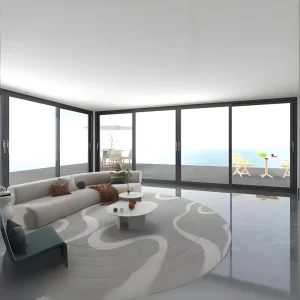 Right-Angle Balcony Sliding Glass Patio Door for Home and Office