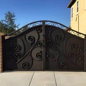 Royal Laser-Cut and Engraved Steel Swing Security Gate for Courtyards