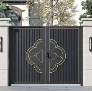 Rust-Proof Aluminum Contemporary Swing Courtyard Gate for Villa Outdoor Protection