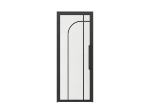 Rustic Steel-Framed Tempered Frosted Glass Swing Door for Interior Use