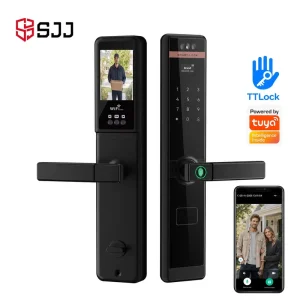 S2M-B1 Fingerprint Smart Lever Door Lock with App Code Entry IC RFID Card Unlock Aluminum Alloy