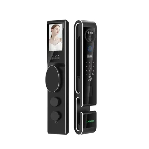 S666 3D Face Smart Lock Card Key Password Tuya App Fingerprint Recognition Intercom CNC Process for Apartment Home