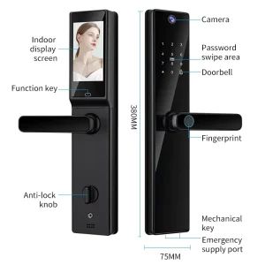 S819-2max Smart Door Lock WiFi HD Camera Video Intercom Fingerprint Card Code Key Digital Lock