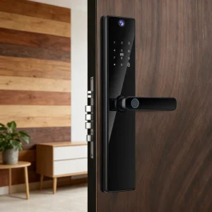 S819-2max Smart Door Lock with Camera and Indoor Screen Tuya WiFi Video Intercom Fingerprint Card Code Smart Lock for Front Door