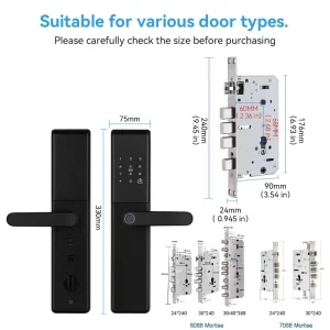 S859 Smart Door Lock with Fingerprint, Password, IC Card, and App Control for Wood Doors