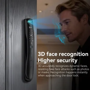 S931MAX Smart Lock with 3D Face ID, Fingerprint, Password, Card Access, and Video Calling