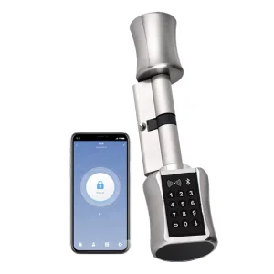 SX01 Smart Door Lock with App Unlock, Mortise Latch, Cylinder Handle for Wood Doors