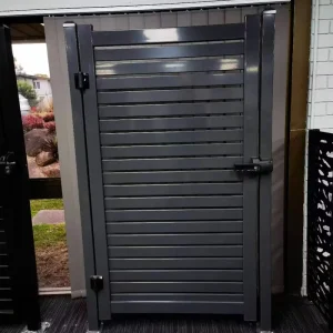 Secure Modern DIY Aluminum Slat Gate and Window for Privacy Fence Nature Inspired Design