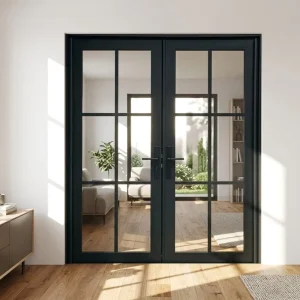 Security French Door Exterior Aluminum Single Swing Door with Triple Glass