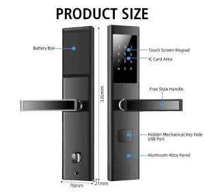 Semi-Auto Smart Door Lock Password Digital Keypad Mobile Phone Door Lock