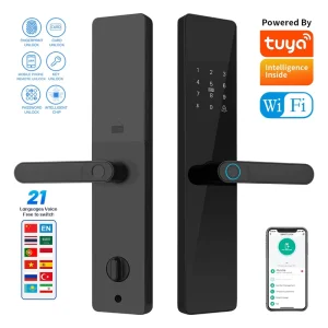 Semi-Automatic Fingerprint Door Lock Keyless Entry Electronic Smart Lock for Apartments and Homes