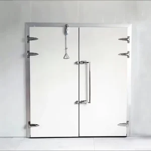 Semi-Recessed Dual-Opening Cold Room Swing Door with Insulated Core and Airtight Seal, -45 to +50°C