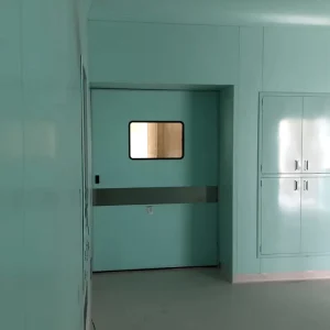 Sensor Automatic Sliding Hermetic Door for Hospitals, Operating Rooms and Cleanrooms, Powder-Coated Stainless Steel