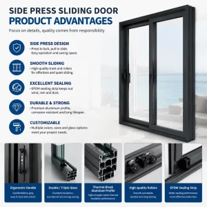 Side Pressure Door for Residential Balconies with Airtight, Watertight and Insulated Design