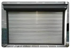 Silver Aluminum Insulated Automatic Roller Shutter Garage Door with Remote Control, Custom Size