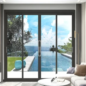 Simple Design Double Glazing Aluminum Frame Pocket Door Slide System Sliding Door Balcony Door
