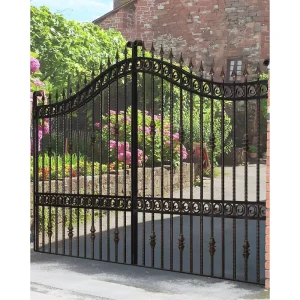 Simple Design Iron Courtyard Main Gate Rust Proof Driveway Gate