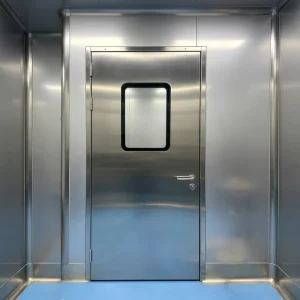Single-Leaf Stainless Steel Airtight Cleanroom Swing Door for Food Factory Production Lines